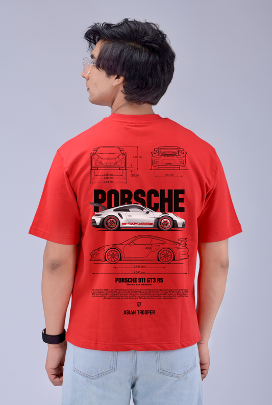 Charming Red Oversized Printed T-shirt