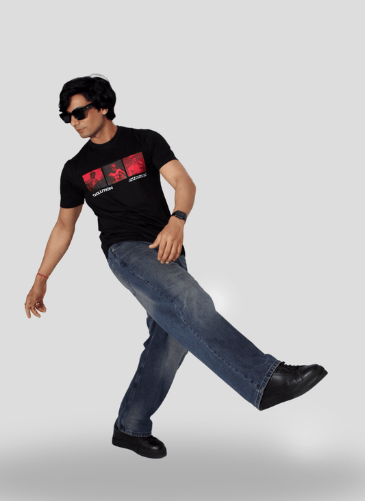 Black Regular Fit Printed T-Shirt