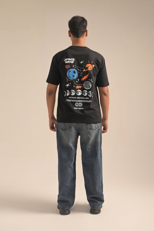 Black printed Oversized T-shirt