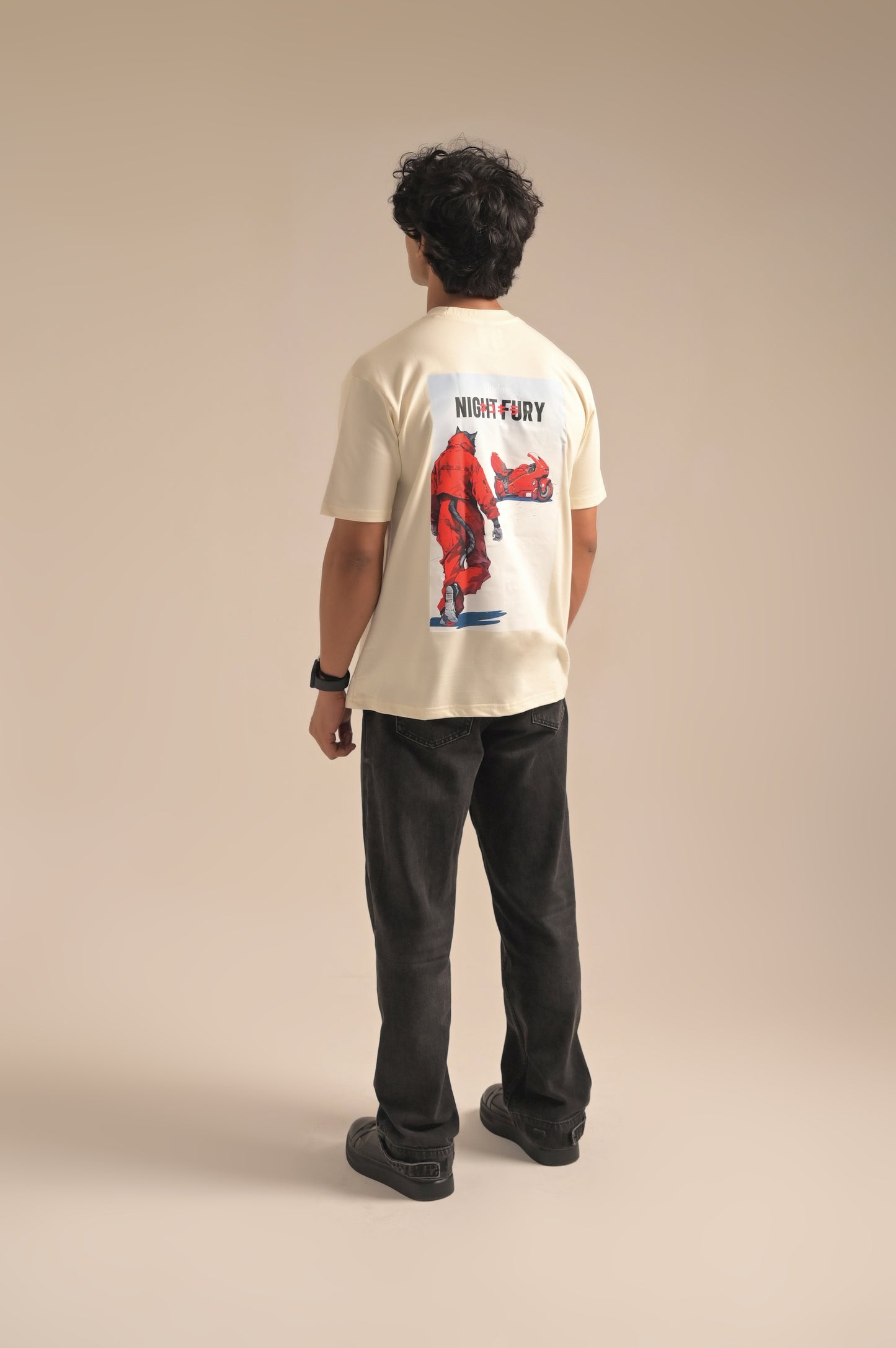 Butter White printed Oversized T-shirt