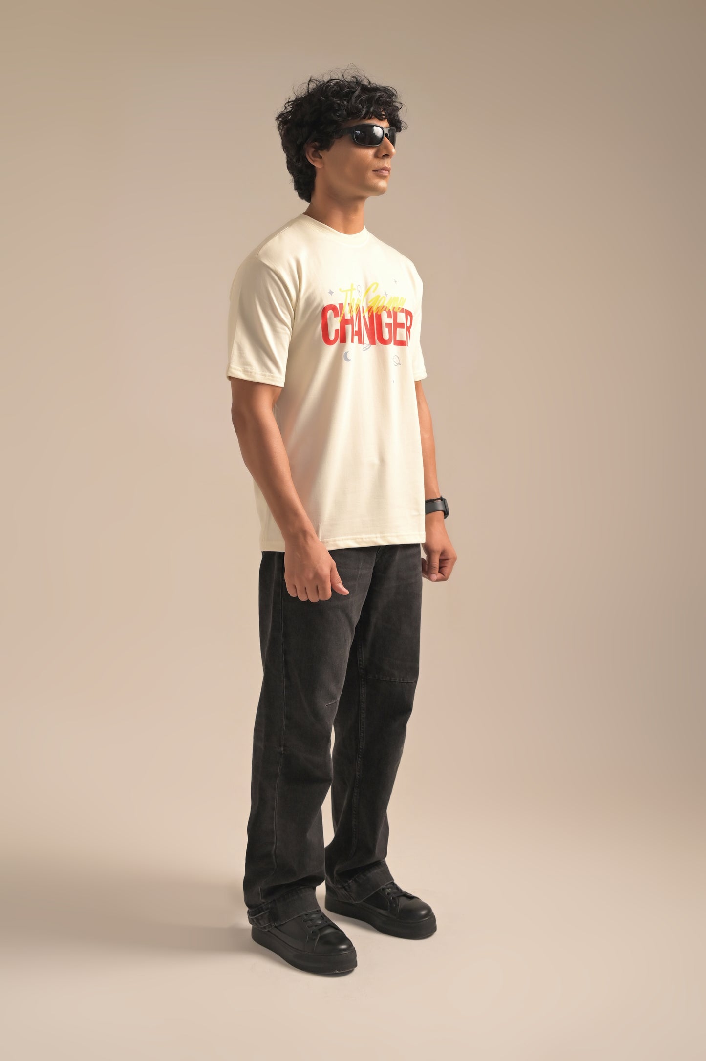 Butter White printed Oversized T-shirt