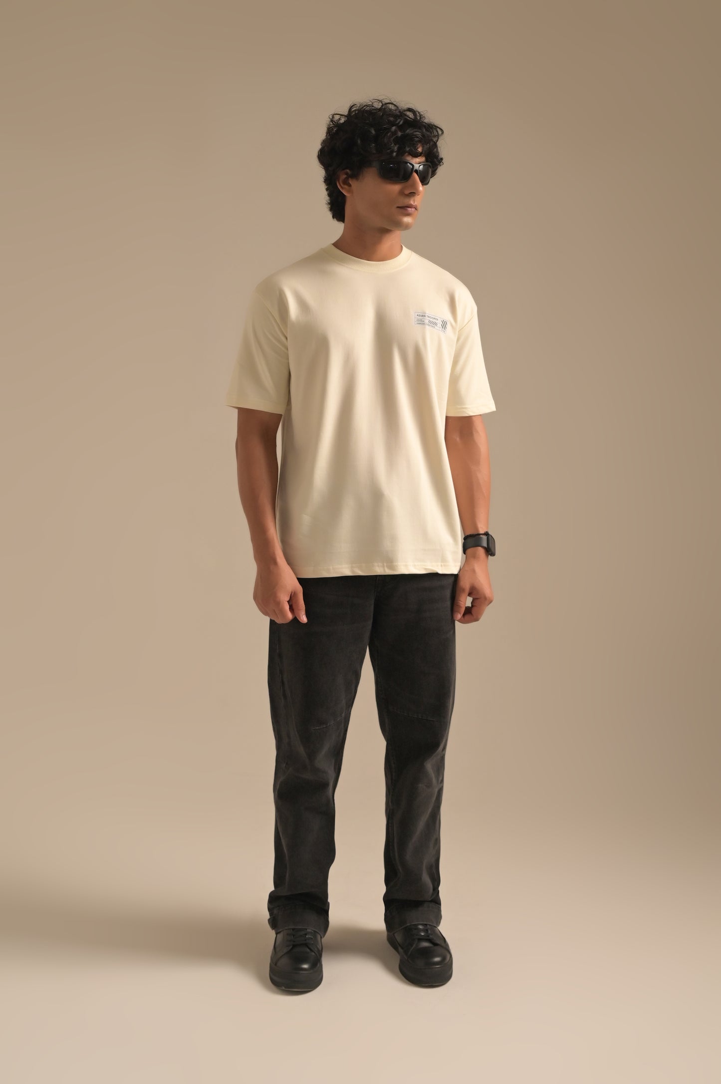 Butter White printed Oversized T-shirt