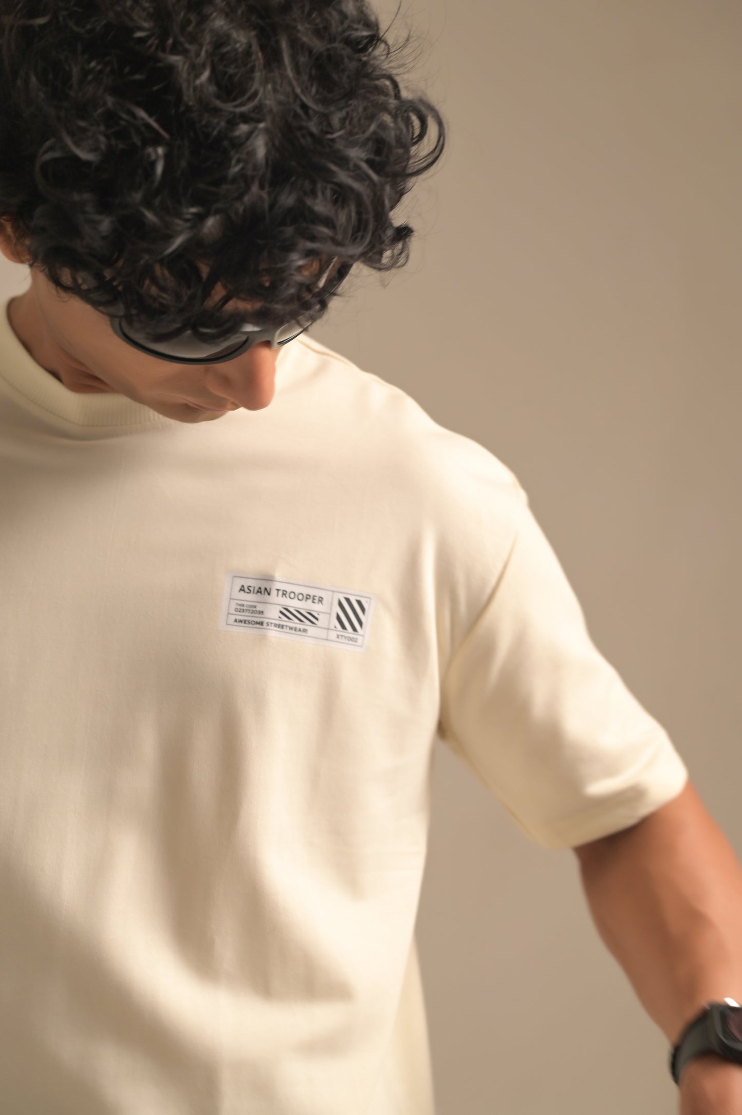 Butter White printed Oversized T-shirt