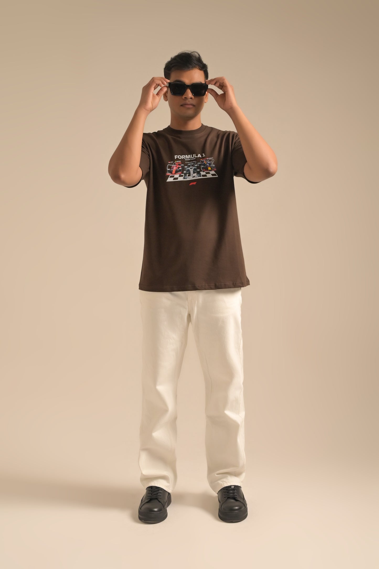 Brown printed Oversized T-shirt