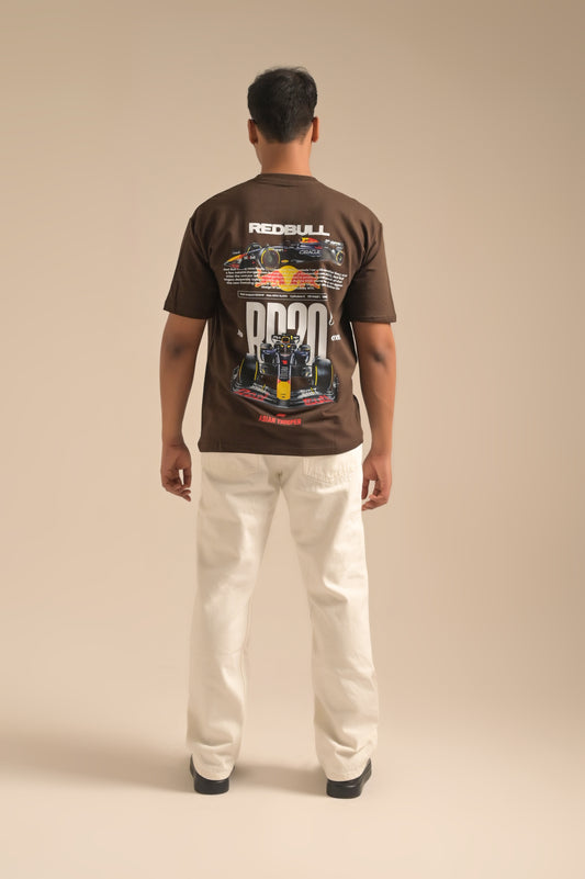 Brown printed Oversized T-shirt