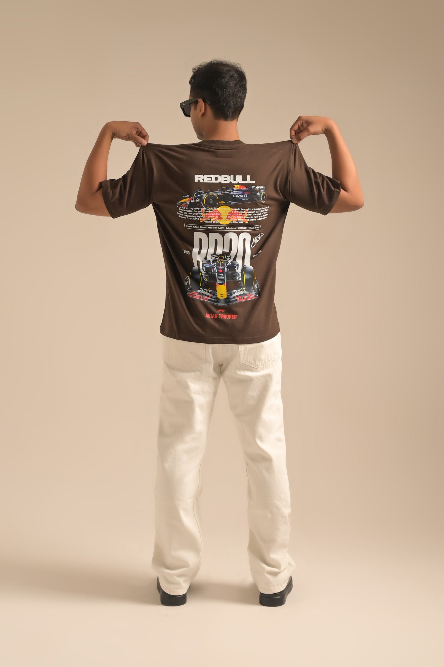Brown printed Oversized T-shirt