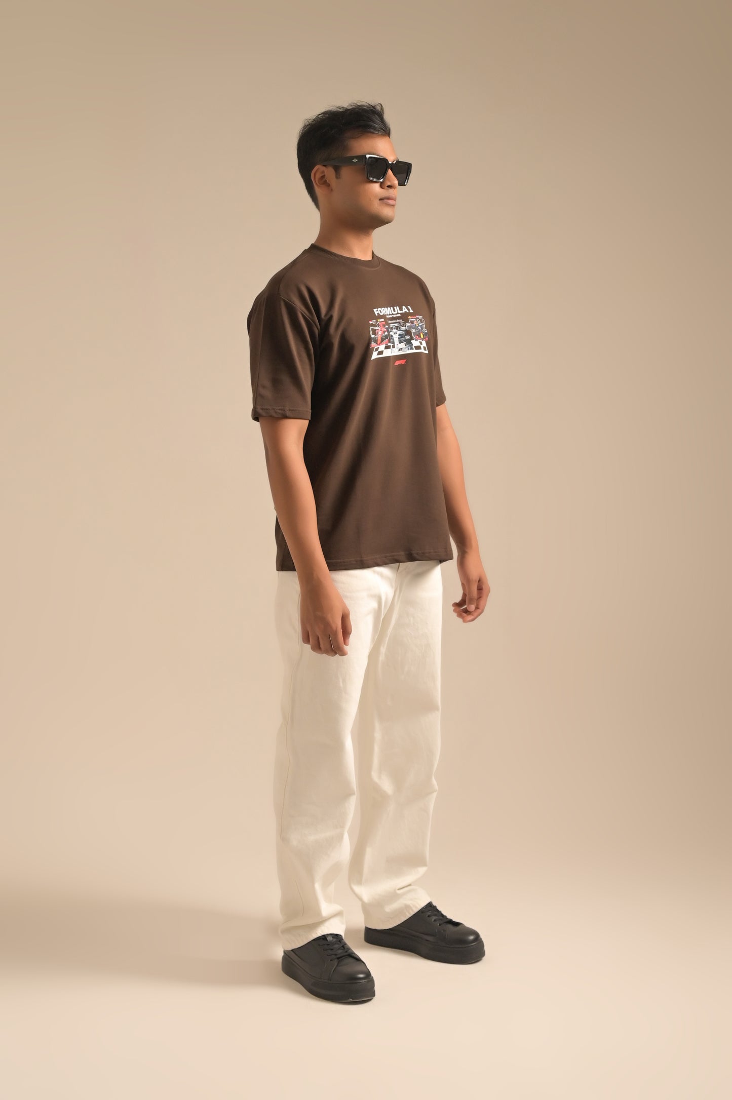 Brown printed Oversized T-shirt