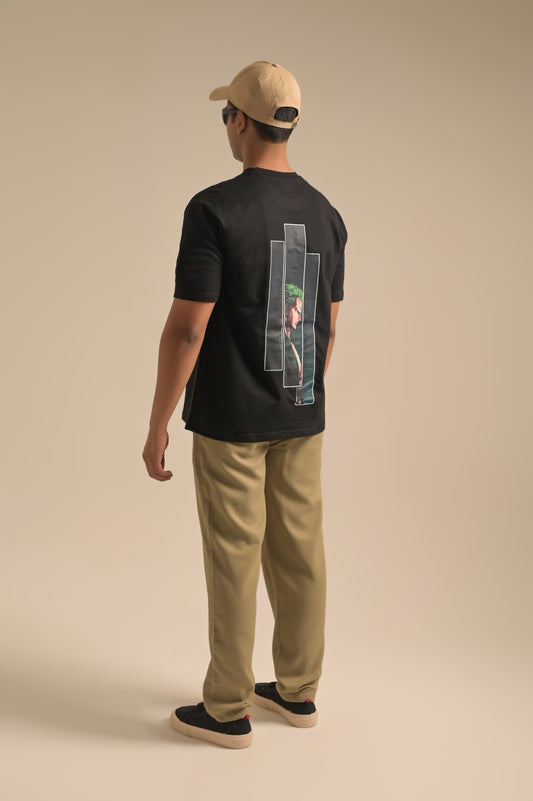 Black printed Oversized T-shirt