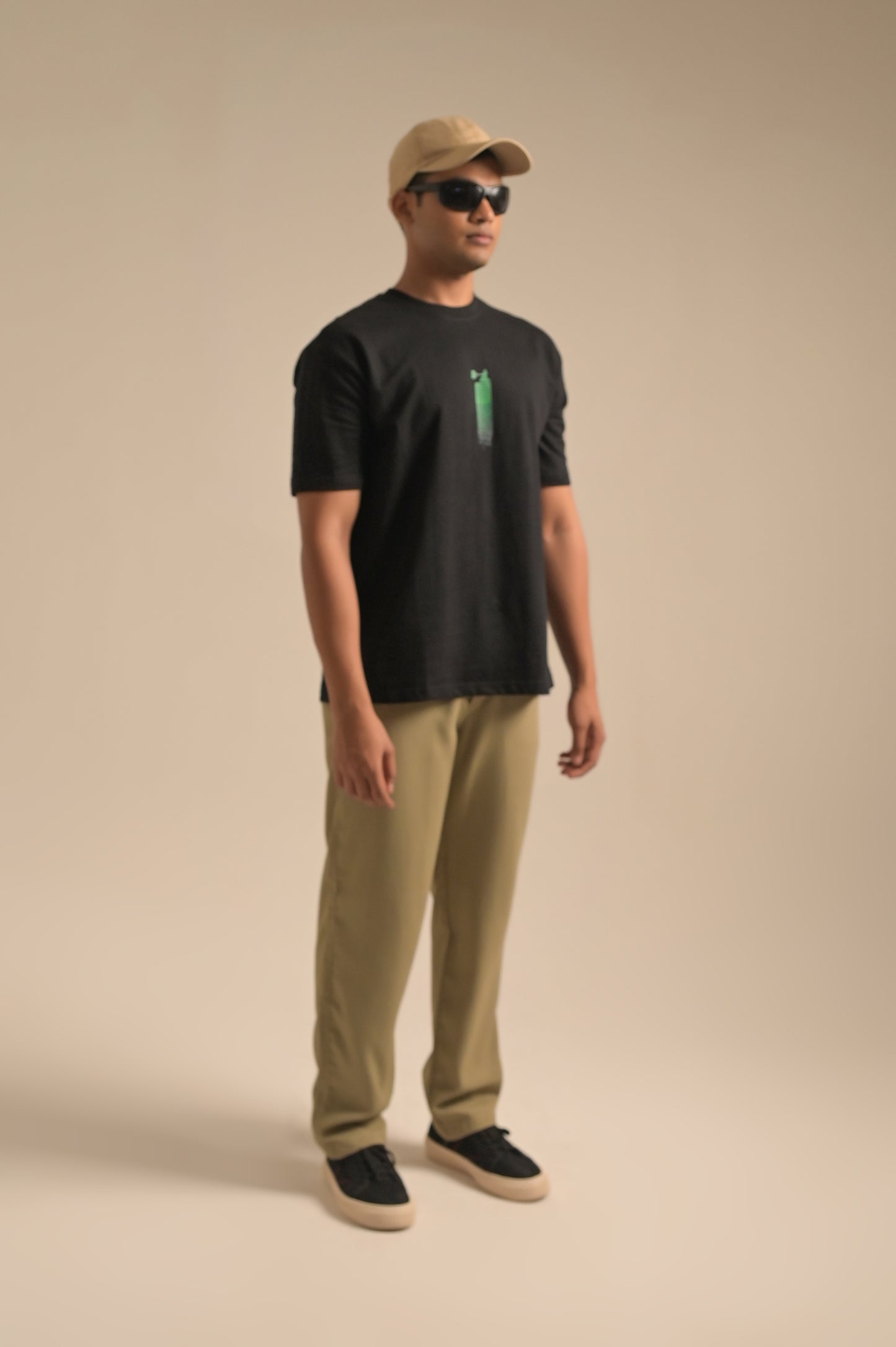 Black printed Oversized T-shirt
