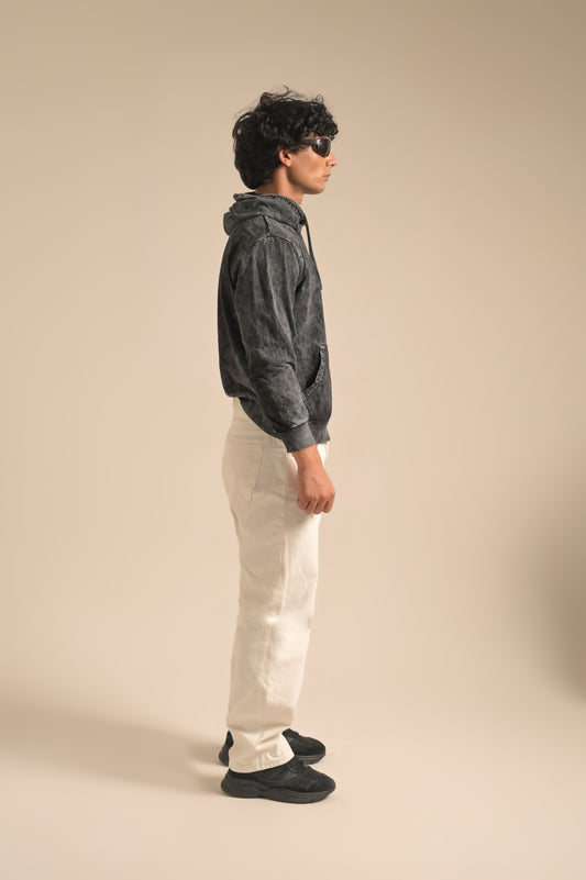 Vintage Washed Black Hoodie