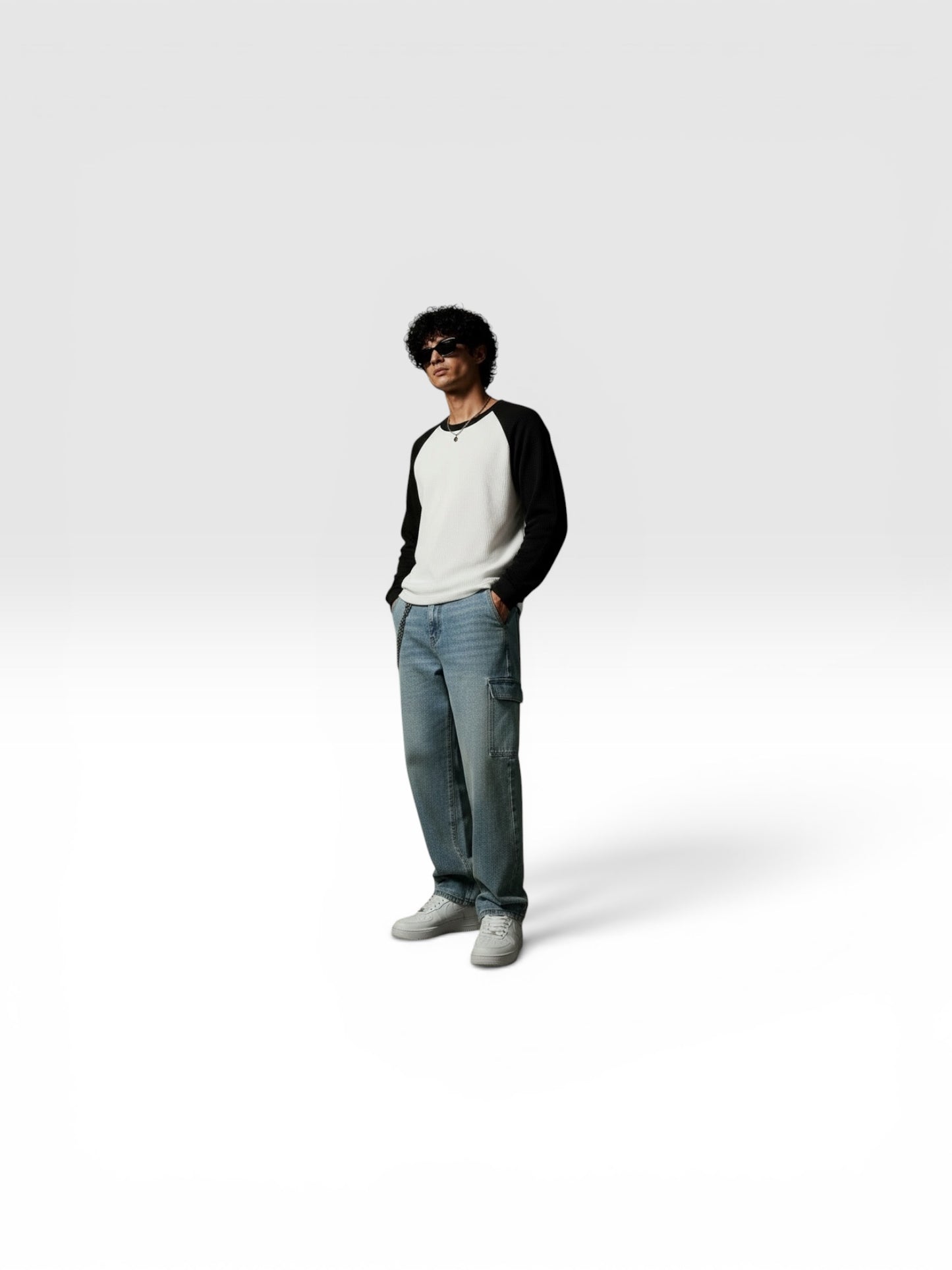 Waffle Raglan Full Sleeve T-Shirt