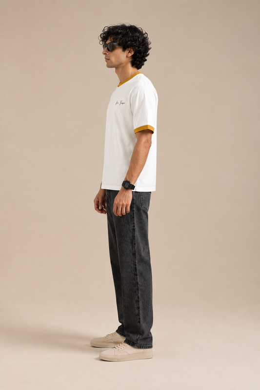 Classic Ringer Tee Musturd & Off-White
