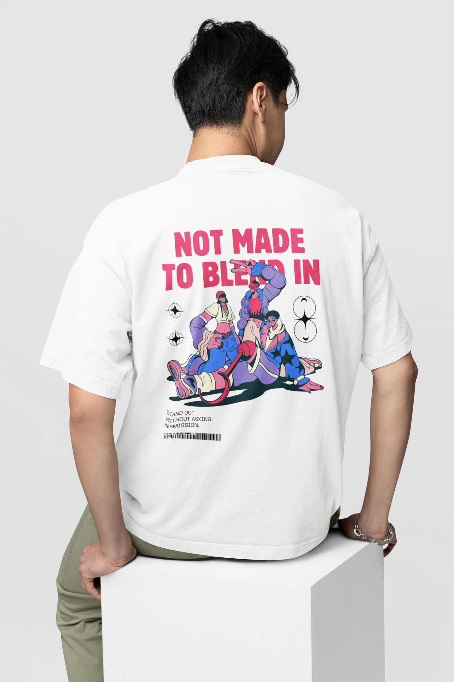 Butter White printed Oversized T-shirt