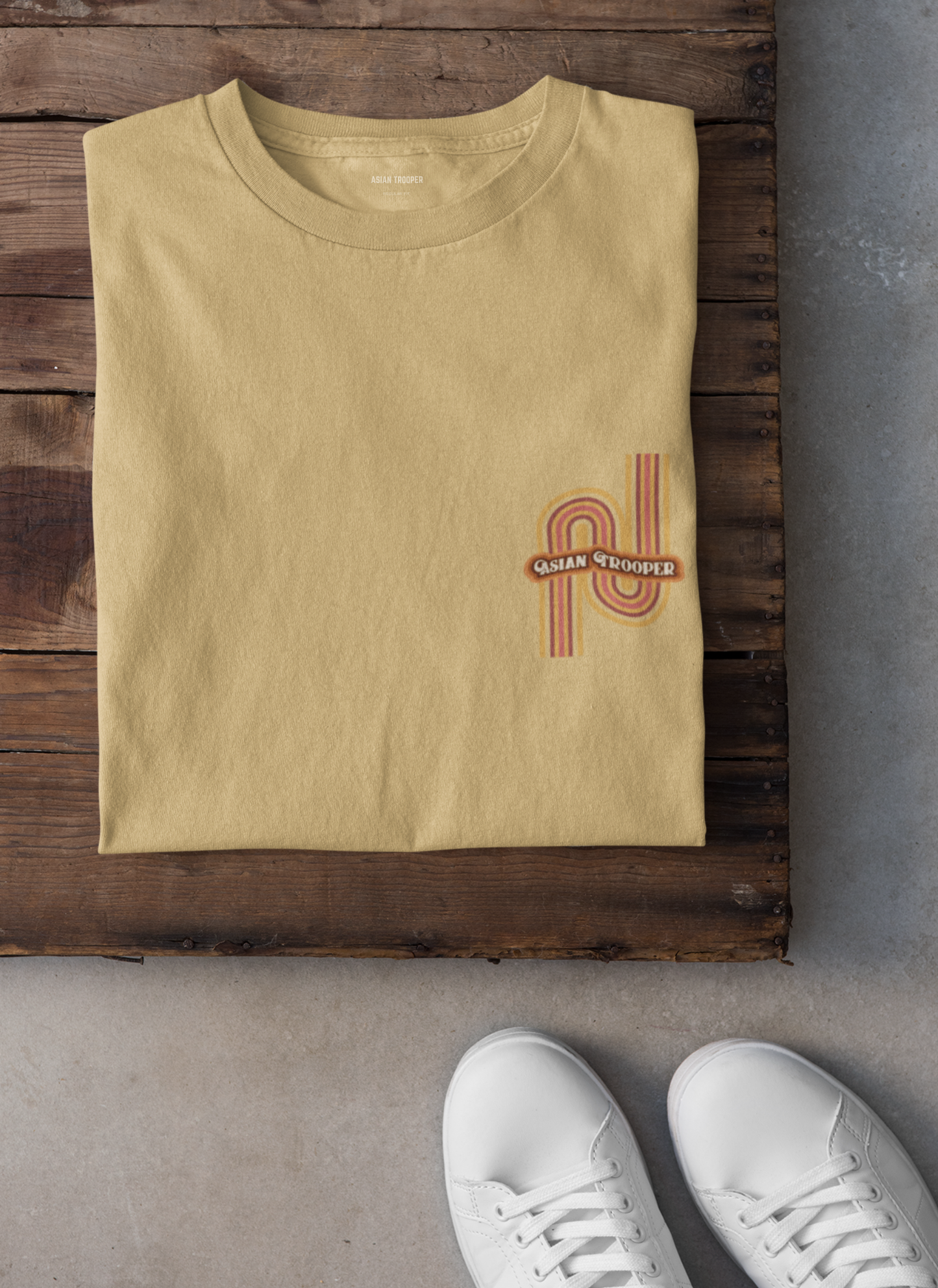 Beige Regular Fit Printed T-Shirt