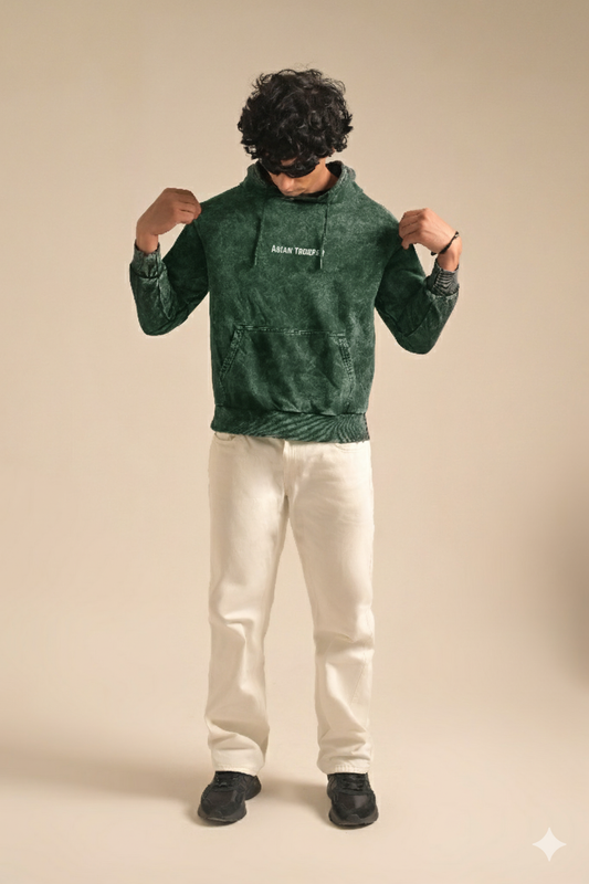 Vintage Washed Green Hoodie