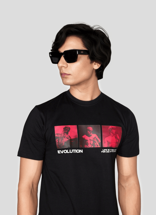 Black Regular Fit Printed T-Shirt