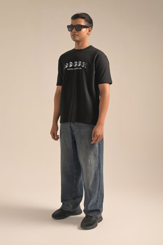 Black printed Oversized T-shirt