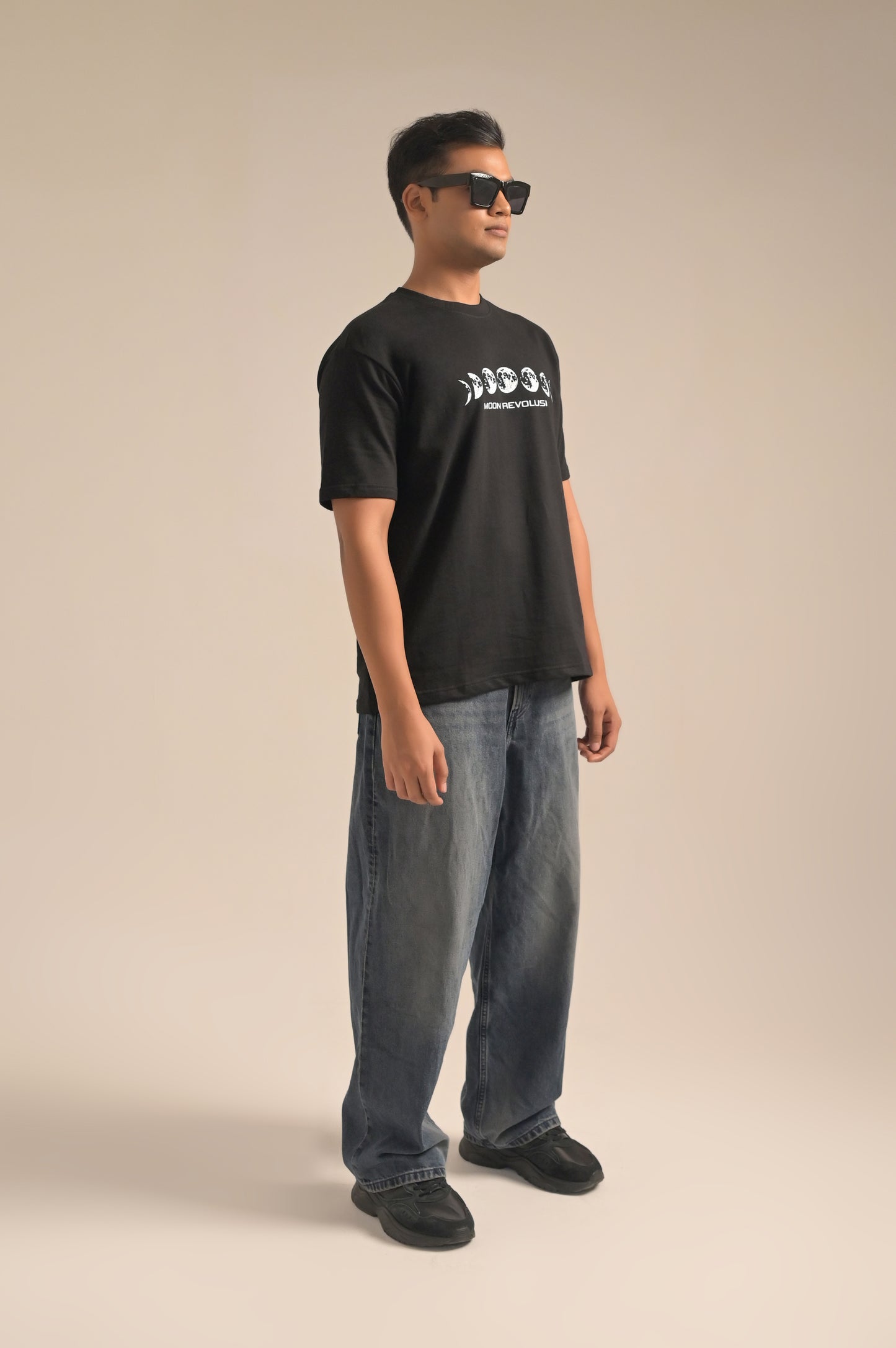 Black printed Oversized T-shirt