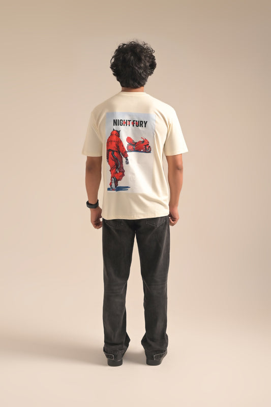 Butter White printed Oversized T-shirt