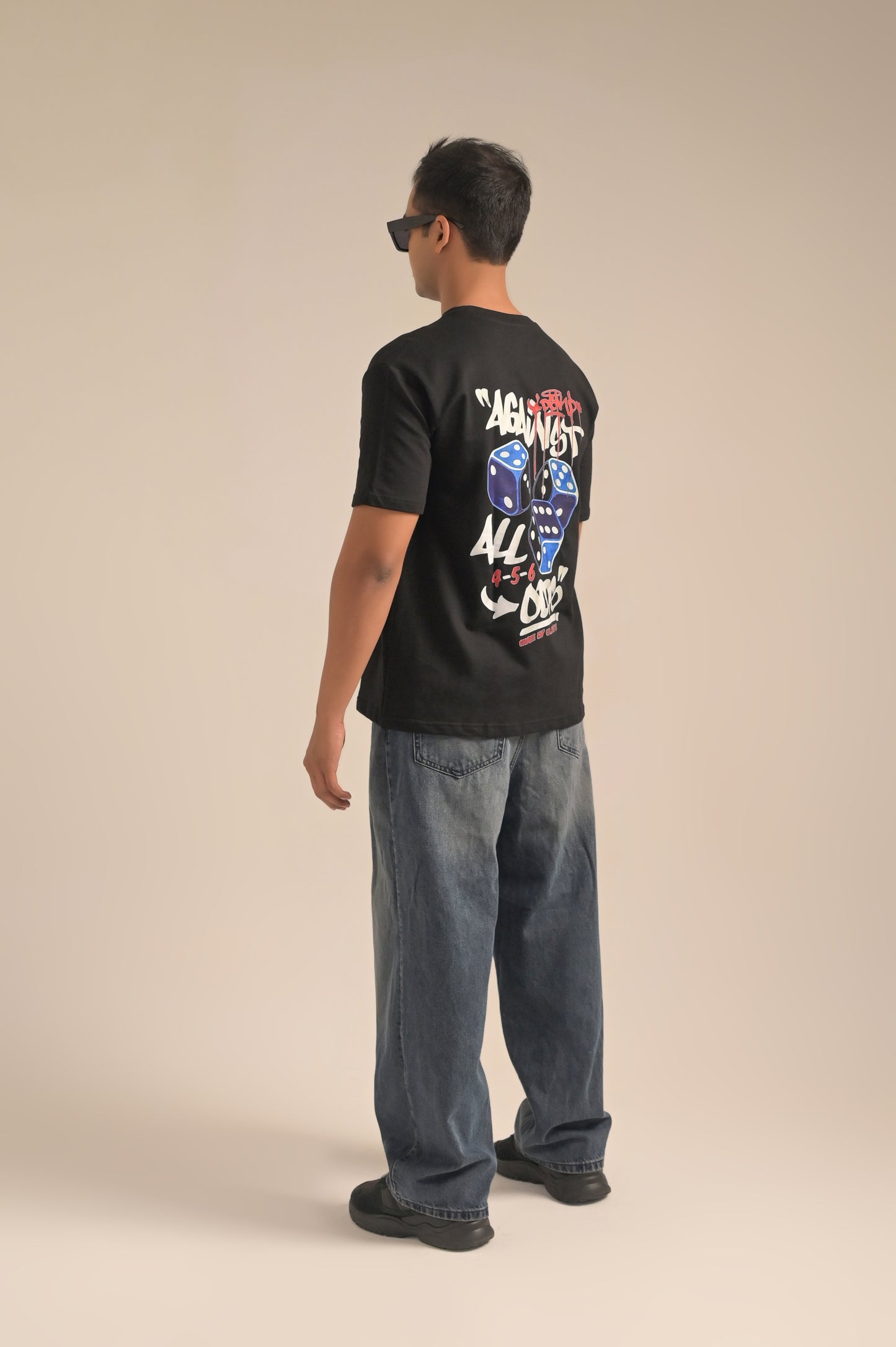 Black printed Oversized T-shirt