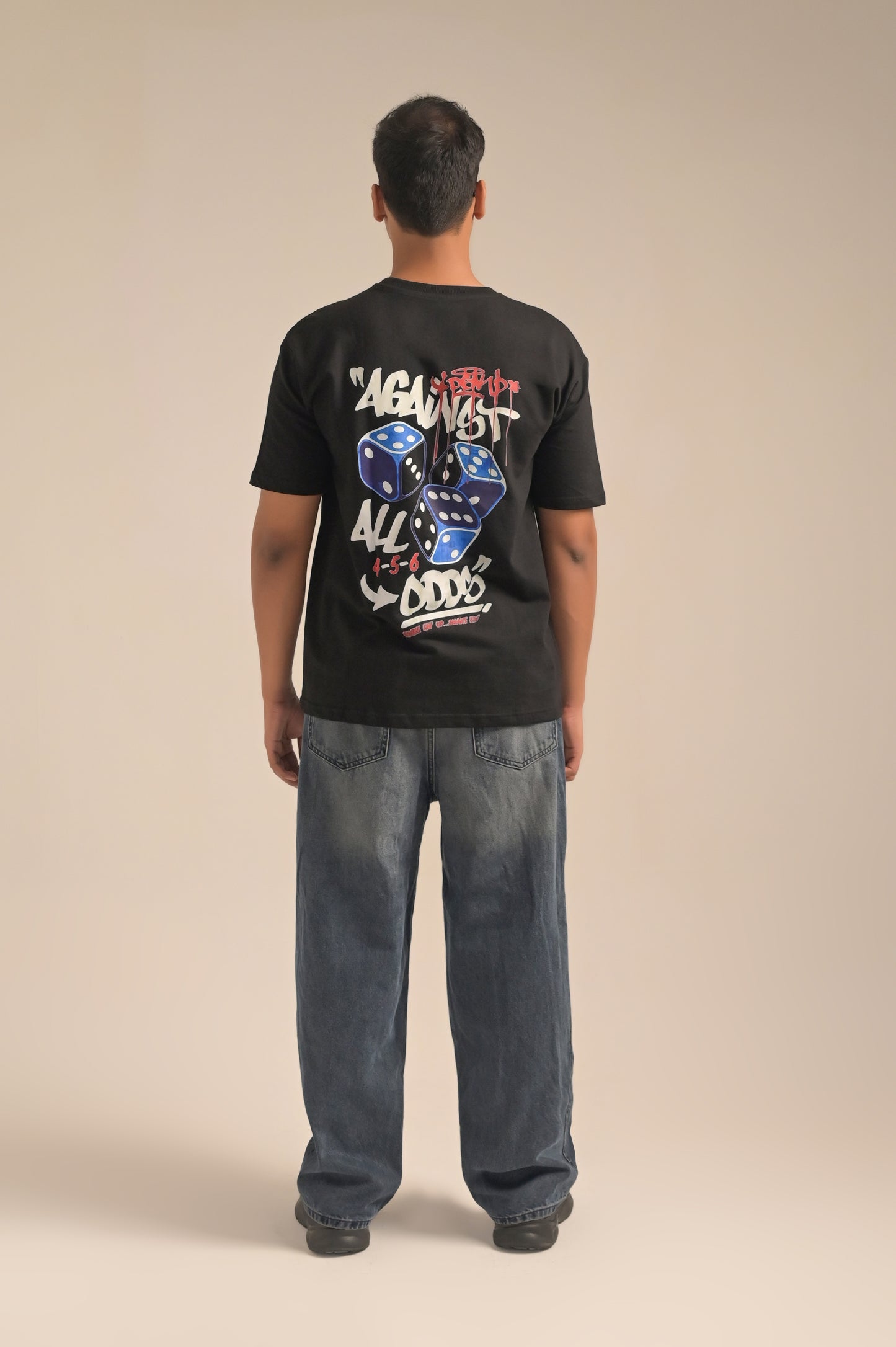 Black printed Oversized T-shirt