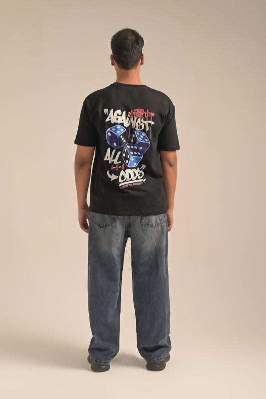 Black printed Oversized T-shirt