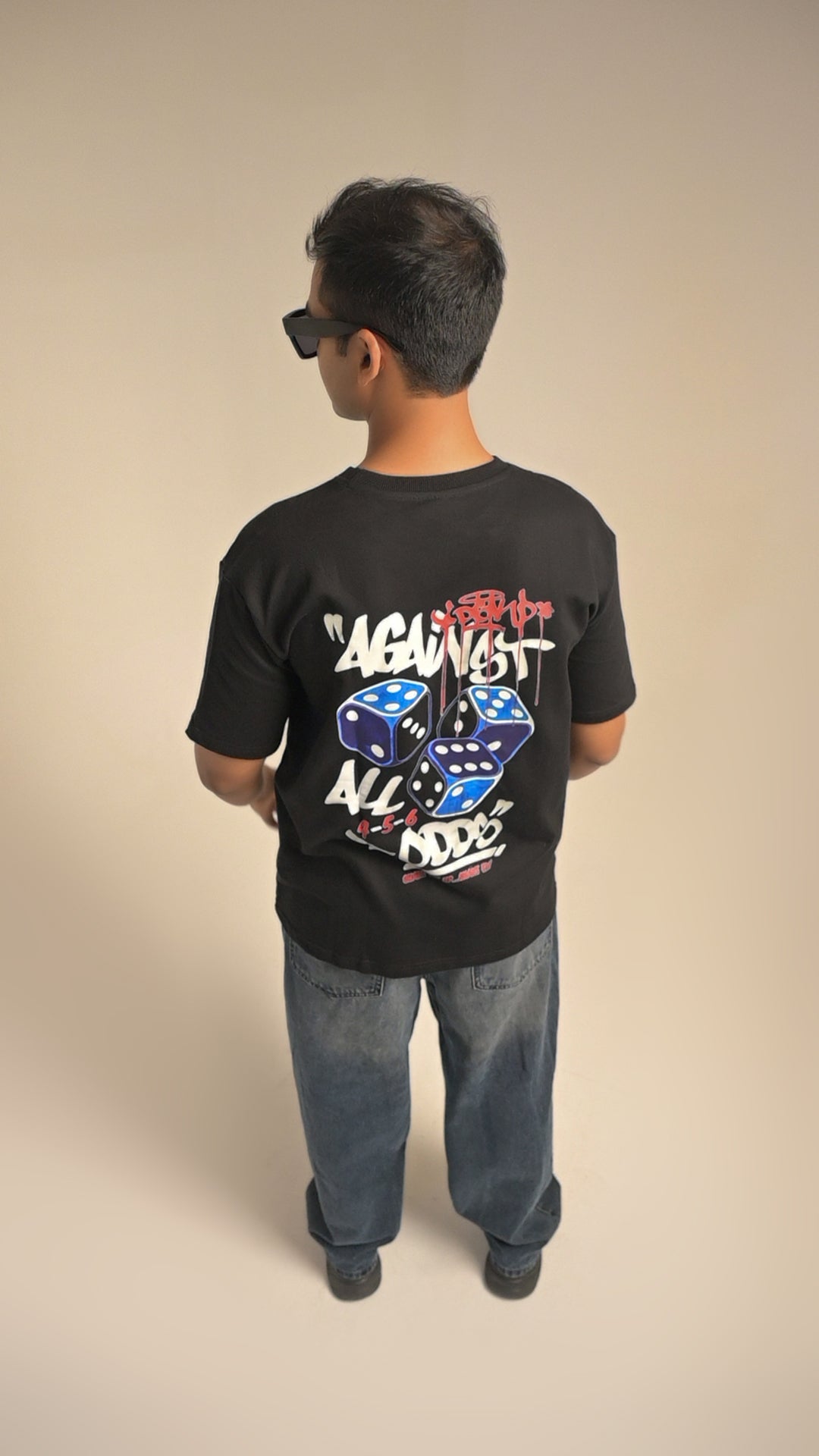 Black printed Oversized T-shirt