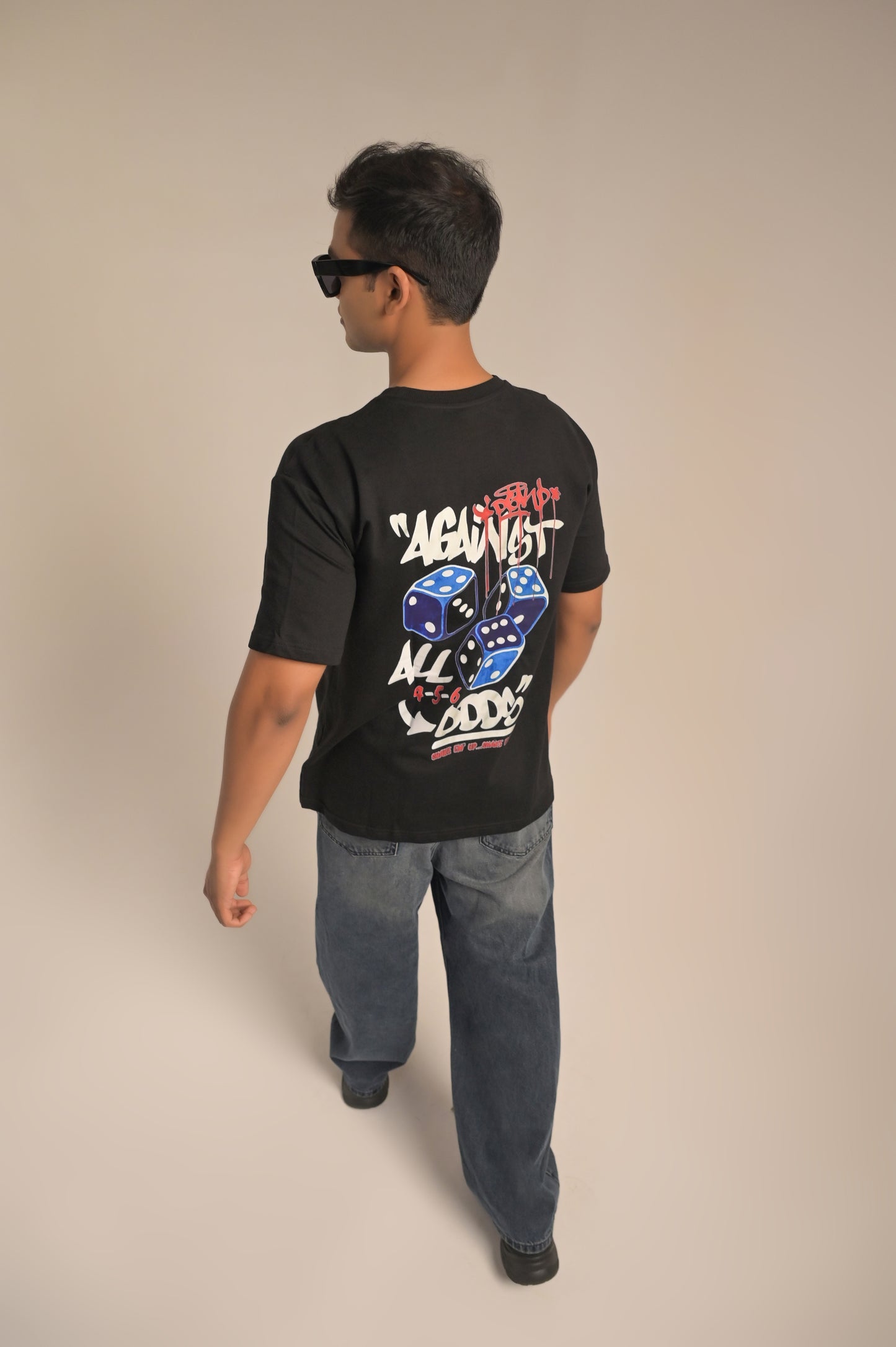 Black printed Oversized T-shirt