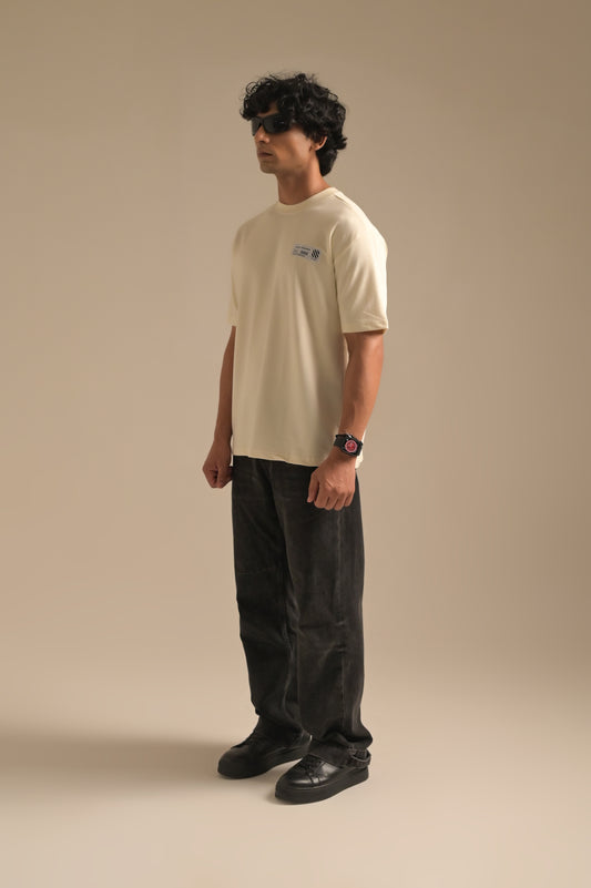 Butter White printed Oversized T-shirt