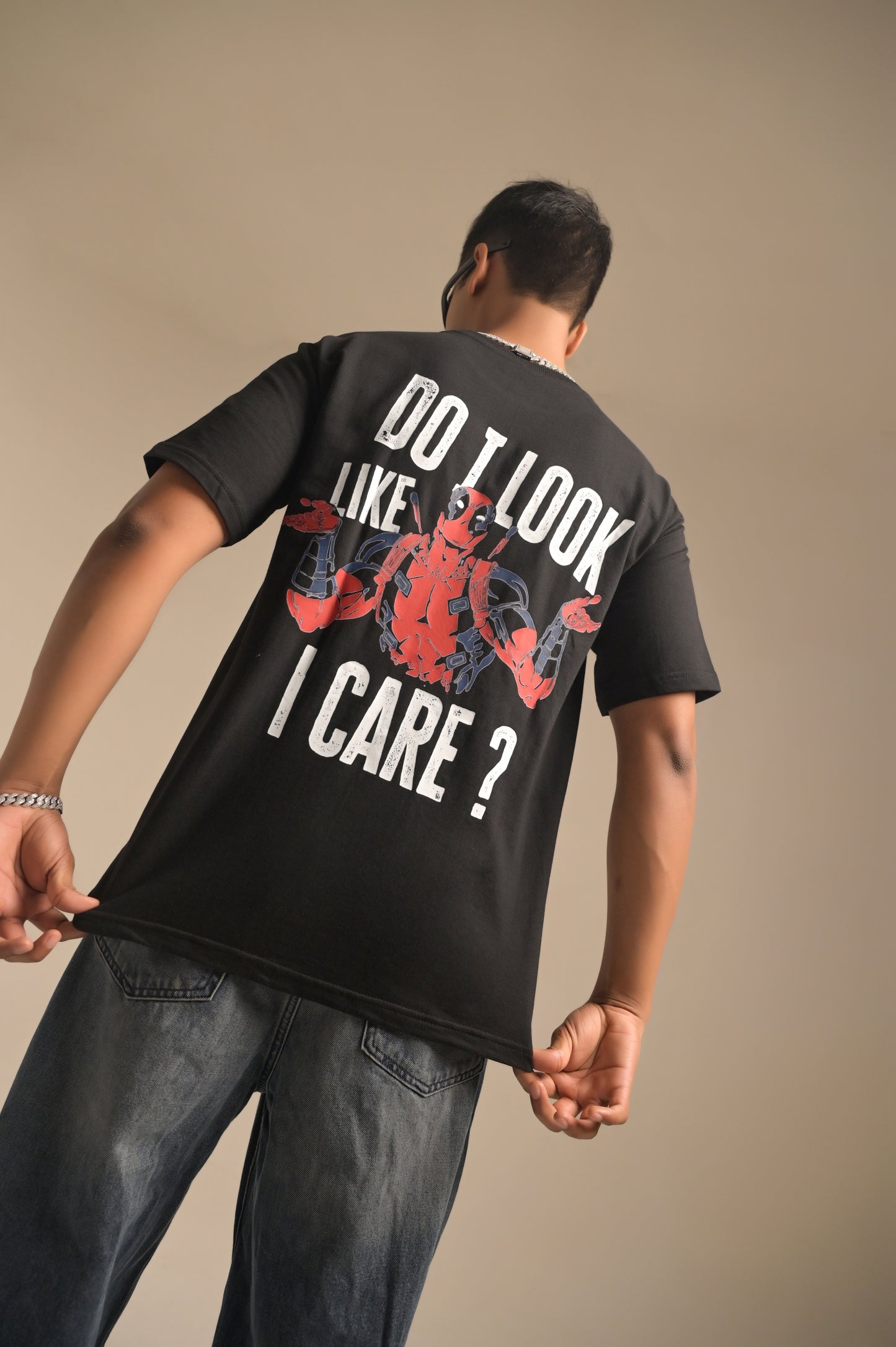 Black printed Oversized T-shirt