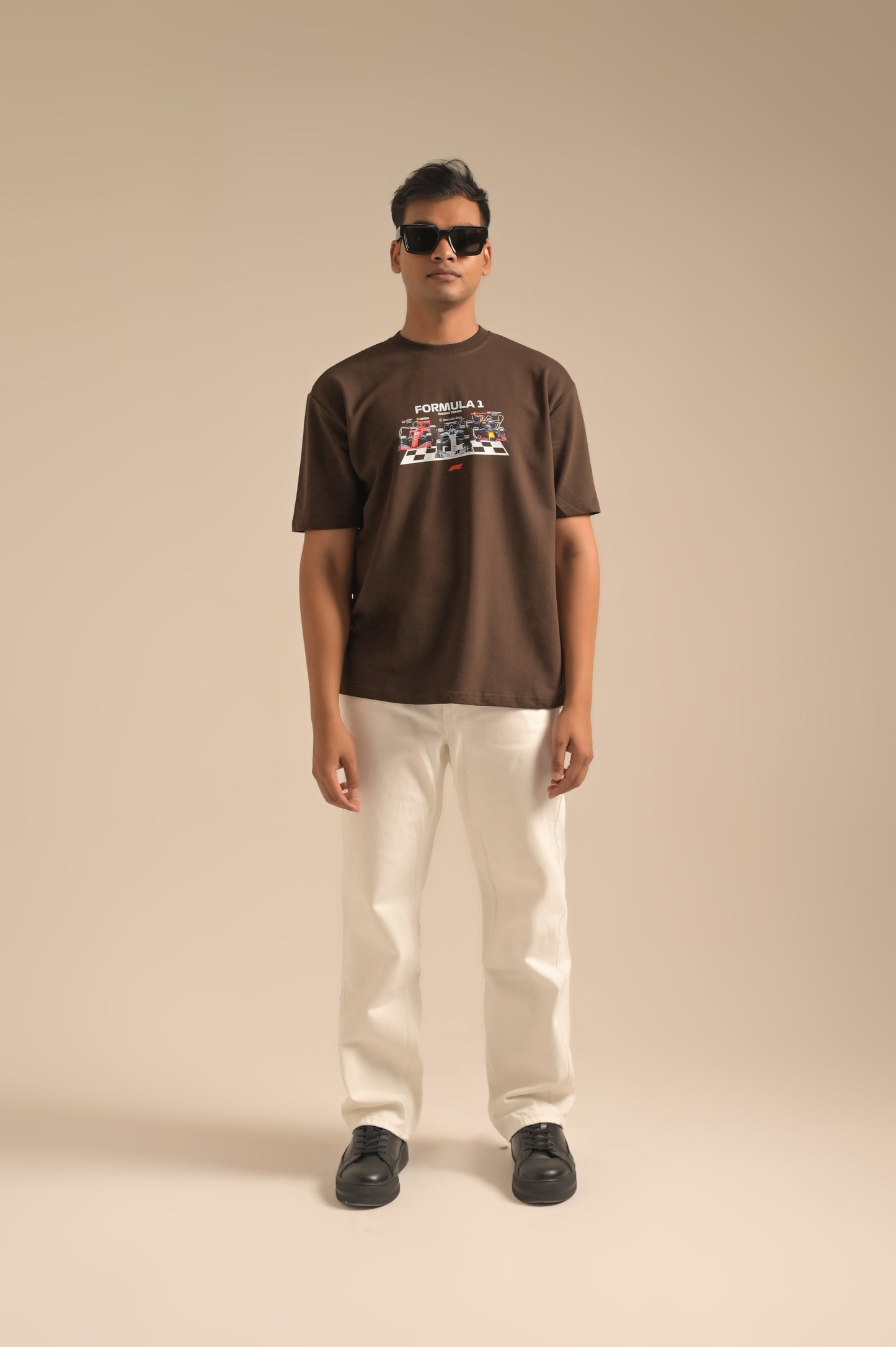 Brown printed Oversized T-shirt