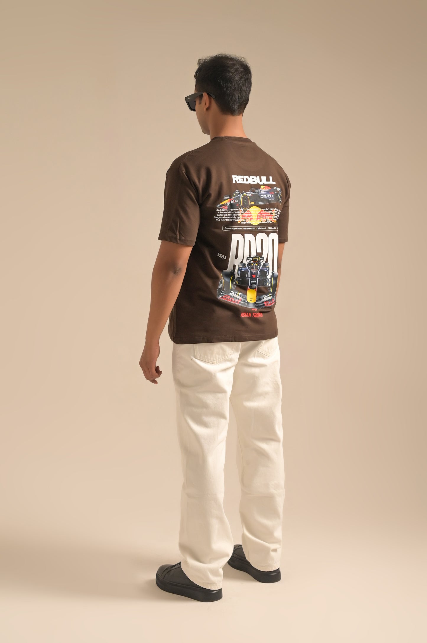 Brown printed Oversized T-shirt