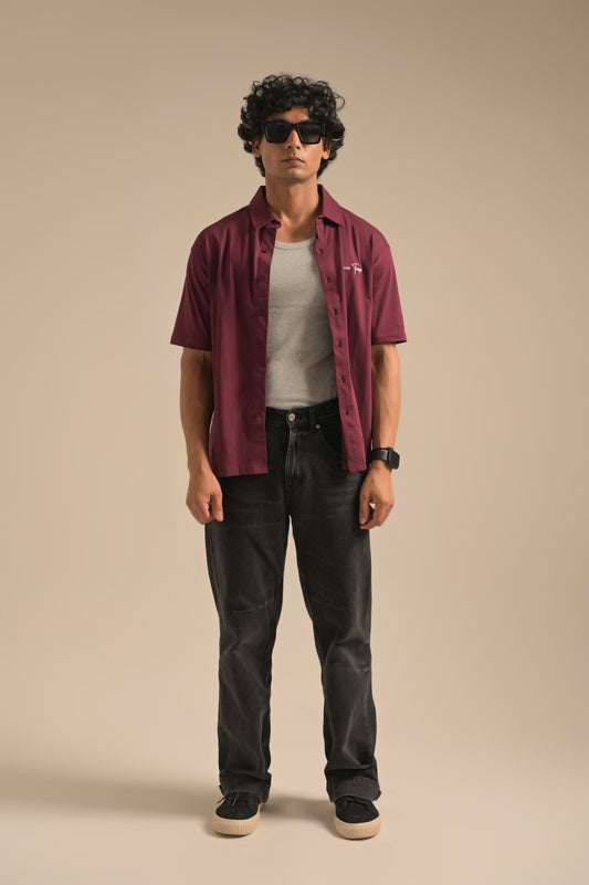 Oversized Maroon Shirt