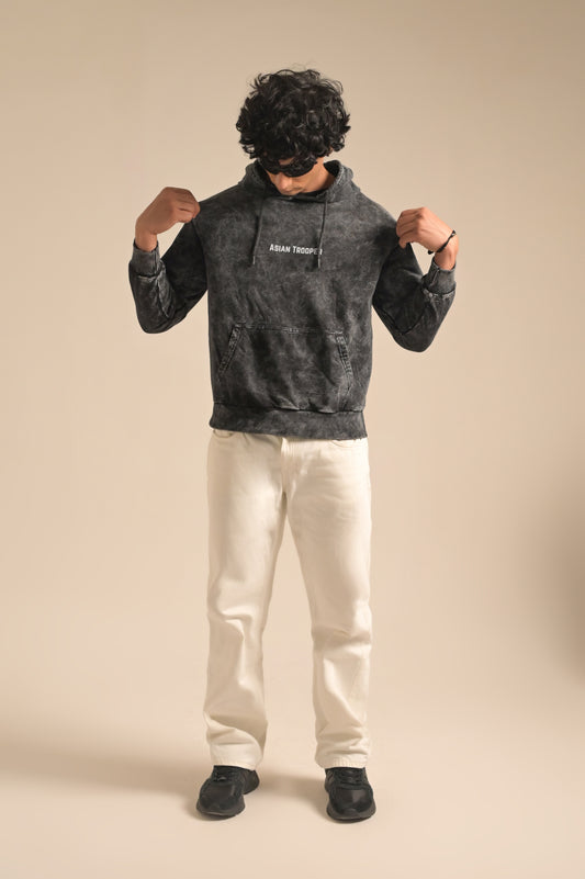 Vintage Washed Black Hoodie