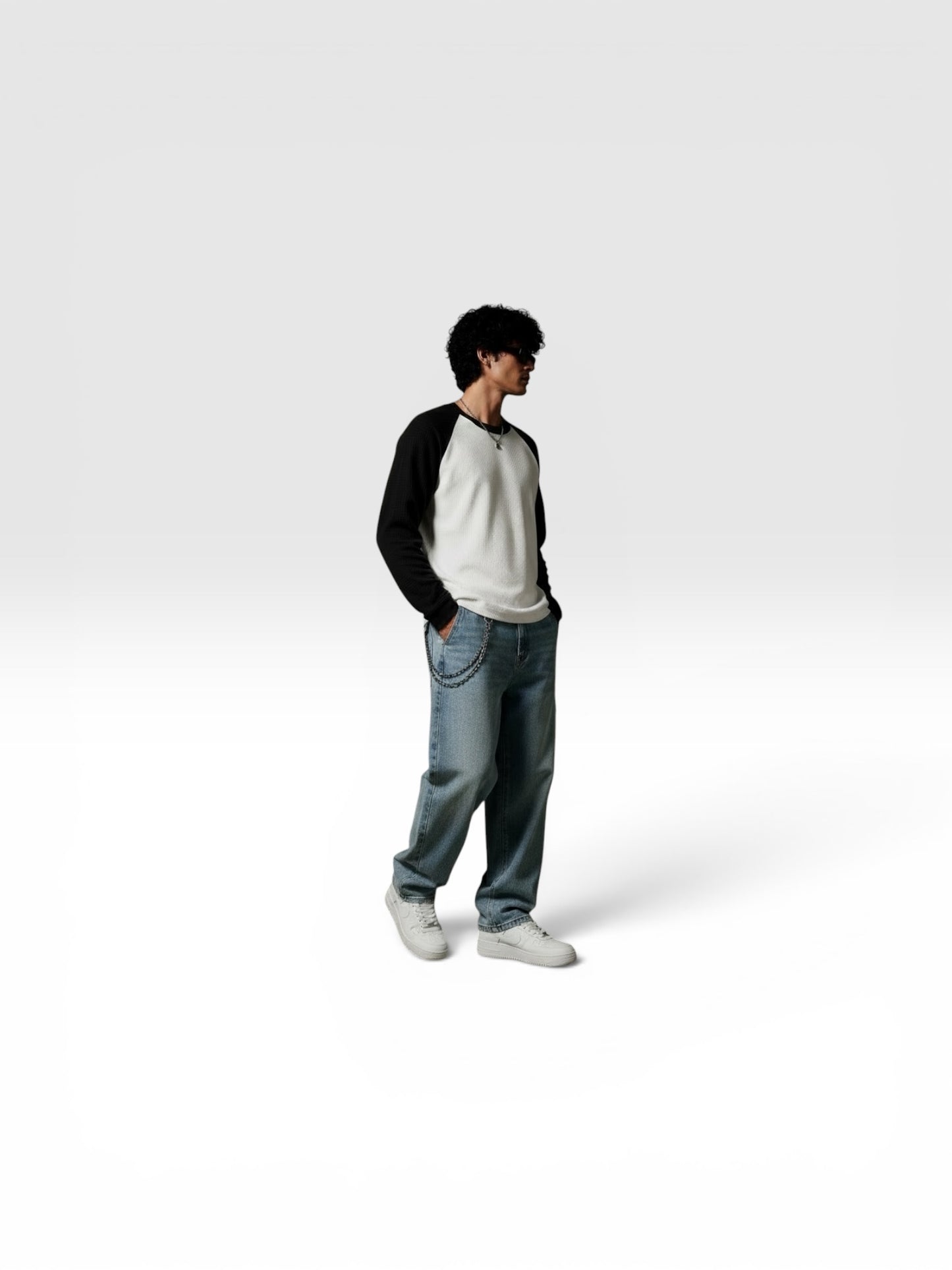 Waffle Raglan Full Sleeve T-Shirt