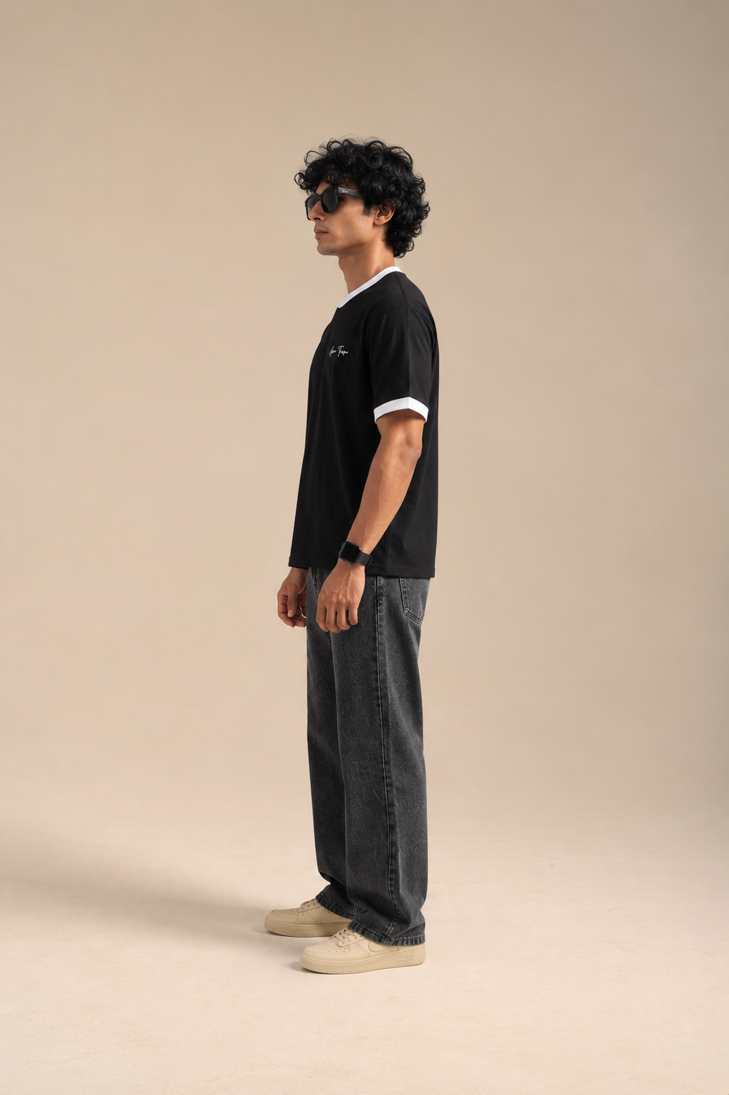 Classic Ringer Tee Black & White