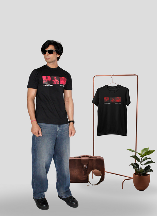 Black Regular Fit Printed T-Shirt