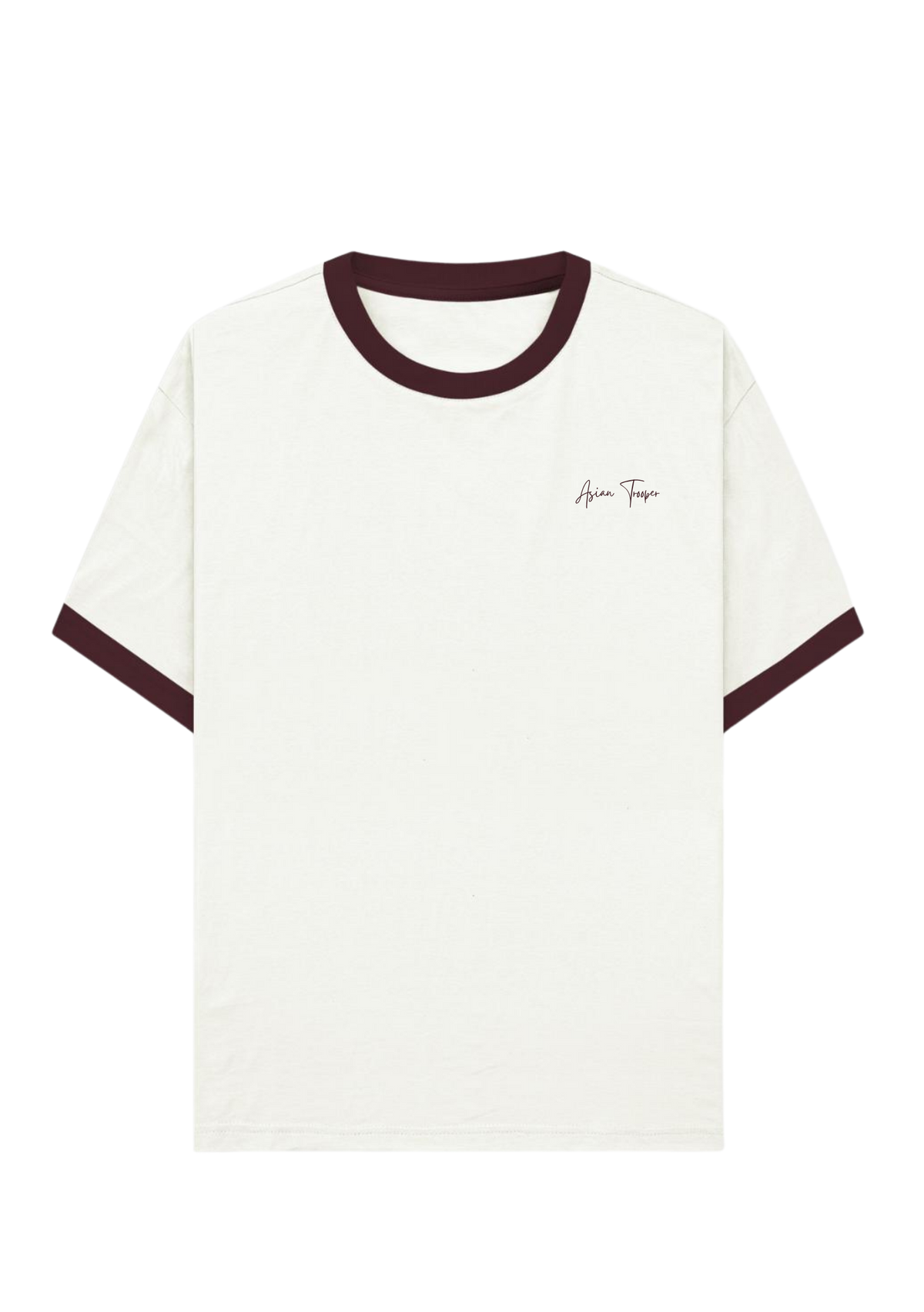 Classic Ringer Tee Maroon & Off-White
